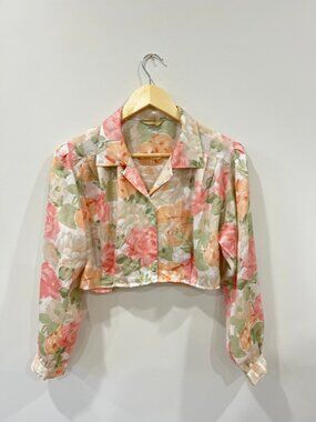 Cropped Floral Blouse